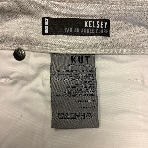 Kut from the Kloth Sz 10 Silver Kelsey High Rise Fab Ab Ankle Flare Pants HR9-3 - Picture 6 of 8